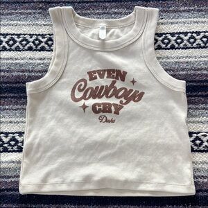 Dasha Cropped Ribbed Tank Top Even Cowboys Cry western Cotton country music S